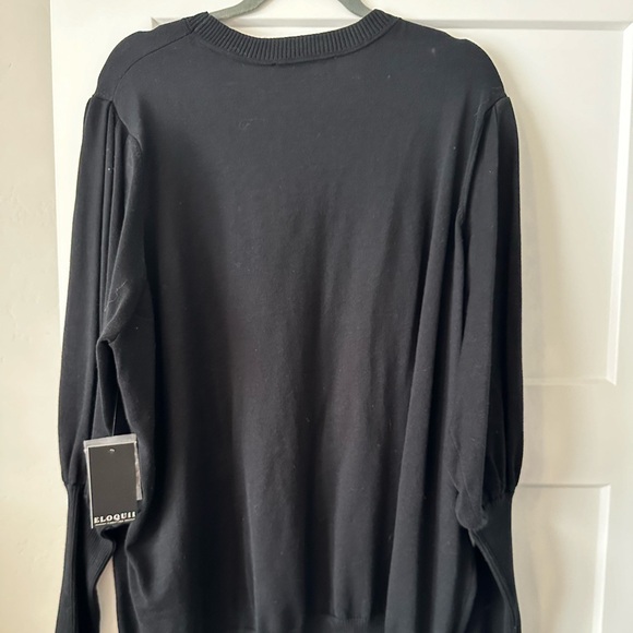 NWT ELOQUII Women’s Black Button Sweater Plus Size 26/28 - Picture 3 of 5
